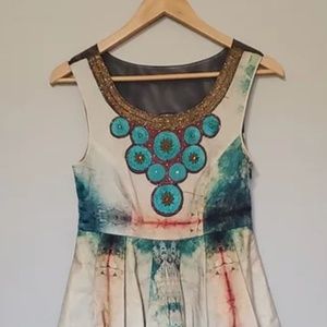 Anthropologie Bhanuni By Jyoti Embroidery and Beaded Sleeveless Dress